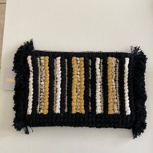 NWT Amuse Society Boho Rayas Fringed Jacquard Zipper Bag Clutch